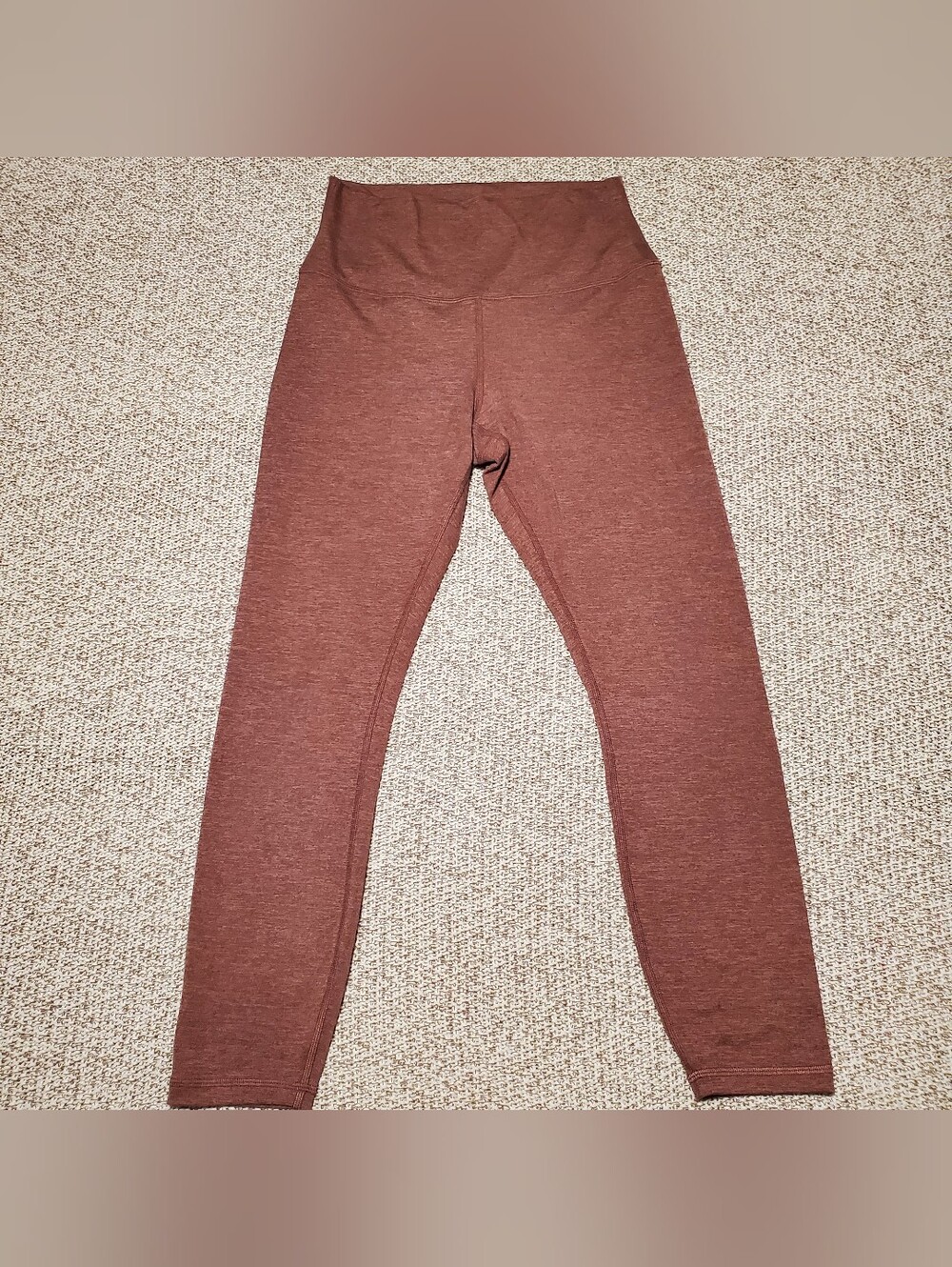 Quince Ultra-Soft High-Rise Leggings - Heathered Rose / Plum - Size Medium (M)